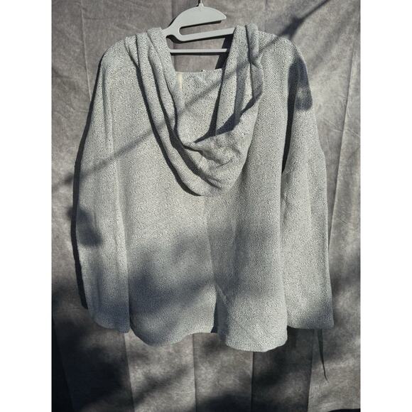 Lou & Grey Womens‎ LG Soft Gray/Wt Pullover Hoodie Comfy Relaxed PREOWNED EUC - Picture 4 of 8